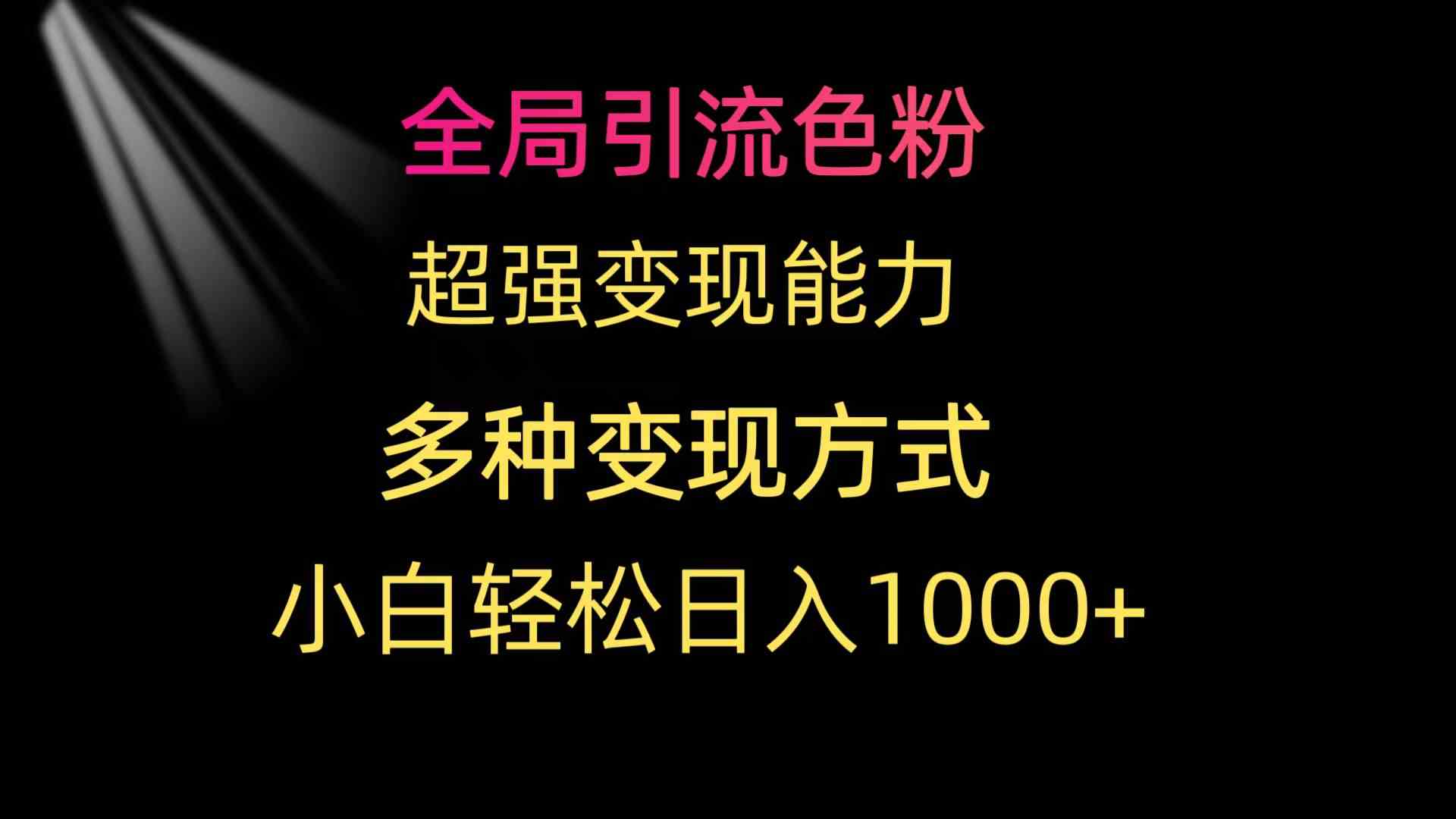 （9680期）全局引流色粉 超强变现能力 多种变现方式 小白轻松日入1000+-创客云联盟
