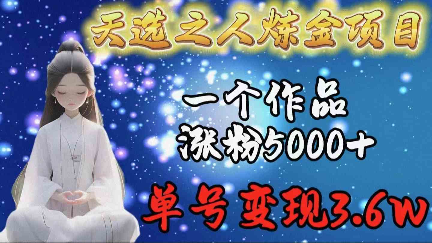 （9693期）天选之人炼金项目，一个作品涨粉5000+，单号变现3.6w-创客云联盟