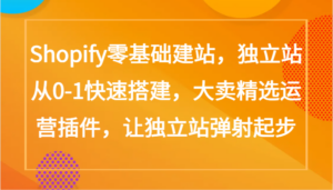 Shopify零基础建站,独立站从0-1快速搭建,大卖精选运营插件,让独立站弹射起步-创客云联盟