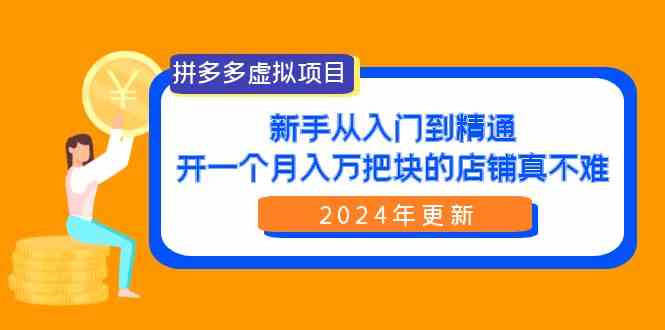 （9744期）拼多多虚拟项目：入门到精通，开一个月入万把块的店铺 真不难（24年更新）-创客云联盟