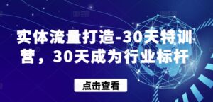 实体流量打造-30天特训营，30天成为行业标杆-创客云联盟