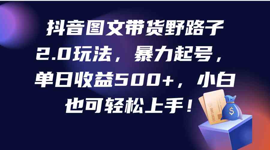 （9790期）抖音图文带货野路子2.0玩法，暴力起号，单日收益500+，小白也可轻松上手！-创客云联盟