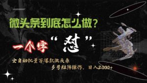 (9809期)微头条最新最强连怼操作,10分钟50条,真正解放双手,月入1w+-创客云联盟