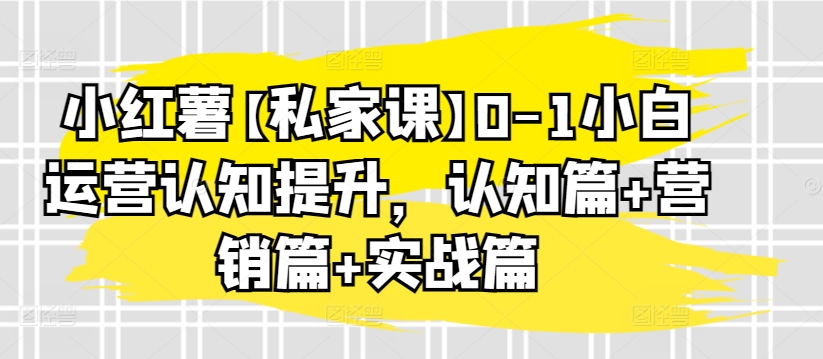 小红薯【私家课】0-1小白运营认知提升，认知篇+营销篇+实战篇-创客云联盟
