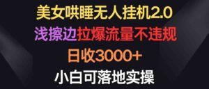 (9905期)美女哄睡无人挂机2.0,浅擦边拉爆流量不违规,日收3000+,小白可落地实操-创客云联盟