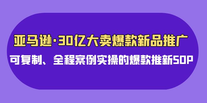亚马逊30亿大卖爆款新品推广，可复制、全程案例实操的爆款推新SOP-创客云联盟
