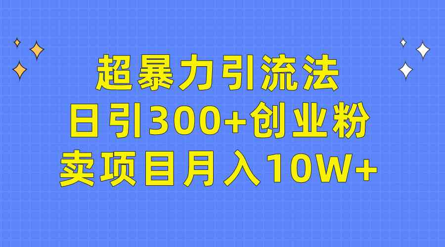 （9954期）超暴力引流法，日引300+创业粉，卖项目月入10W+-创客云联盟