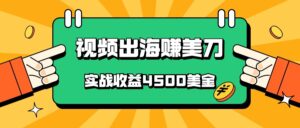 国内爆款视频出海赚美刀，实战收益4500美金，批量无脑搬运，无需经验直接上手-创客云联盟