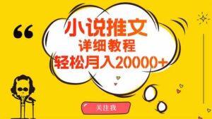 (10000期)简单操作,月入20000+,详细教程!小说推文项目赚钱秘籍!-创客云联盟
