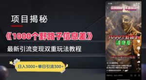 一千个野路子信息差最新玩法教程-变现+引流的玩法具体拆解-创客云联盟