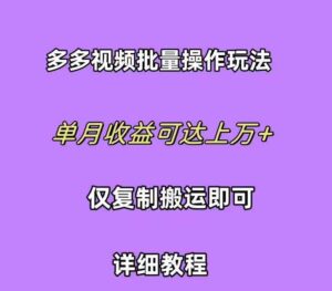 (10029期)拼多多视频带货快速过爆款选品教程 每天轻轻松松赚取三位数佣金 小白必…-创客云联盟