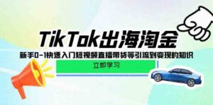（10035期）TikTok-出海淘金，新手0-1快速入门短视频直播带货等引流到变现的知识-创客云联盟