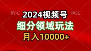 2024视频号分成计划细分领域玩法，每天5分钟，月入1W+-创客云联盟