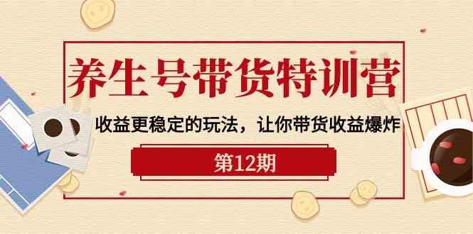 养生号带货特训营【12期】收益更稳定的玩法，让你带货收益爆炸（9节直播课）-创客云联盟