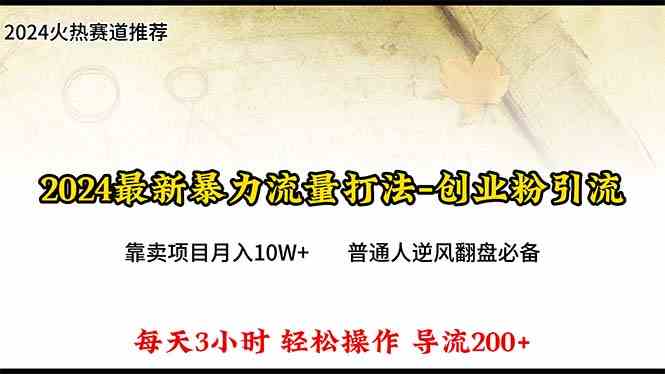 （10151期）2024年最新暴力流量打法，每日导入300+，靠卖项目月入10W+-创客云联盟