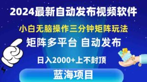 （10166期）2024最新视频矩阵玩法，小白无脑操作，轻松操作，3分钟一个视频，日入2k+-创客云联盟
