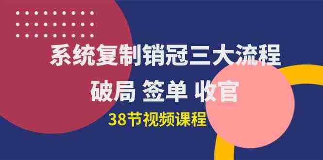 （10171期）系统复制 销冠三大流程，破局 签单 收官（38节视频课）-创客云联盟