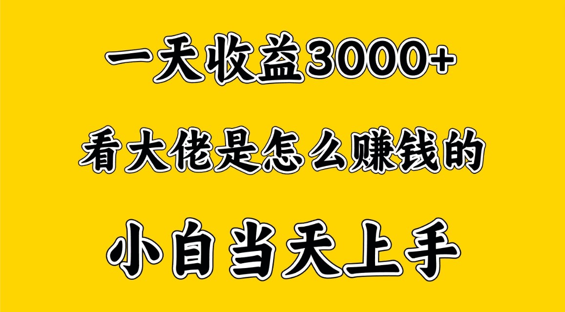 一天赚3000多，大佬是这样赚到钱的，小白当天上手，穷人翻身项目-创客云联盟