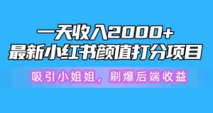 （10187期）一天收入2000+，最新小红书颜值打分项目，吸引小姐姐，刷爆后端收益-创客云联盟