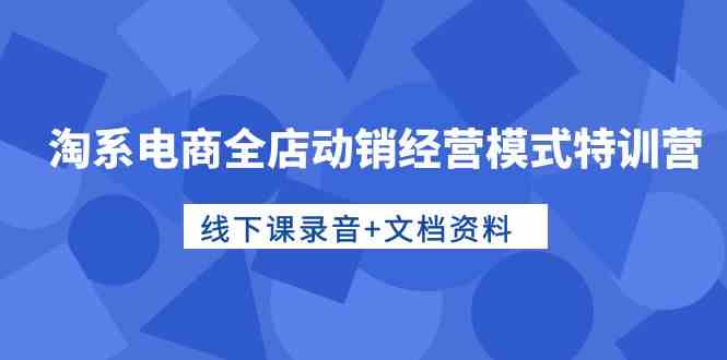 （10192期）淘系电商全店动销经营模式特训营，线下课录音+文档资料-创客云联盟