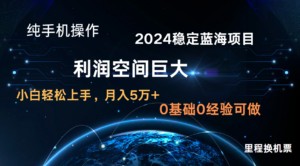 2024新蓝海项目 暴力冷门长期稳定 纯手机操作 单日收益3000+ 小白当天上手-创客云联盟