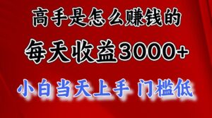 高手是怎么一天赚3000+的，小白当天上手，翻身项目，非常稳定。-创客云联盟