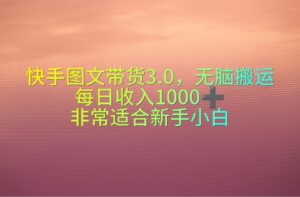 (10252期)快手图文带货3.0,无脑搬运,每日收入1000+,非常适合新手小白-创客云联盟