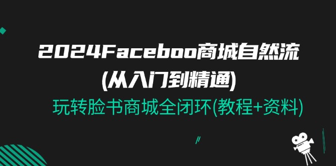 （11368期）2024Faceboo 商城自然流(从入门到精通)，玩转脸书商城全闭环(教程+资料)-创客云联盟