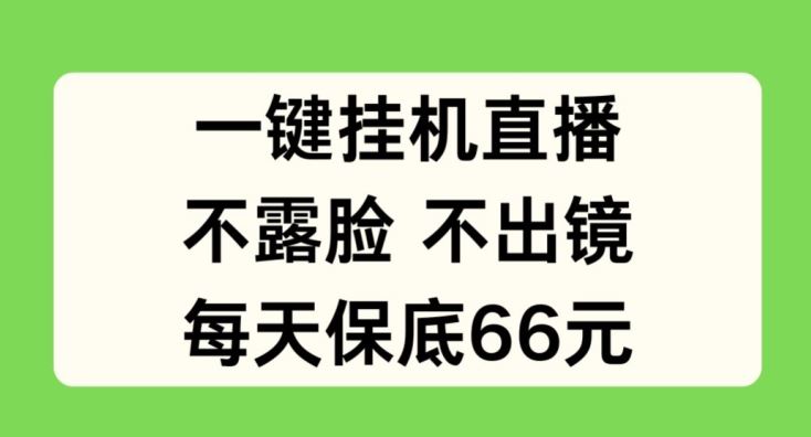 一键挂JI直播，不露脸不出境，每天保底66元【揭秘】-创客云联盟