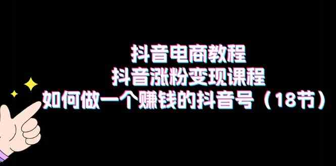 抖音电商教程：抖音涨粉变现课程：如何做一个赚钱的抖音号（18节）-创客云联盟