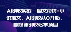 AI创收实战—图文带货+小说推文，AI创收从0开始，自媒体创收必学项目-创客云联盟