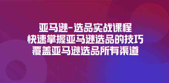 亚马逊选品实战课程，快速掌握亚马逊选品的技巧，覆盖亚马逊选品所有渠道-创客云联盟