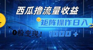 西瓜视频撸流量，简单上手，0粉变现矩阵操作，日入1000+【揭秘】-创客云联盟
