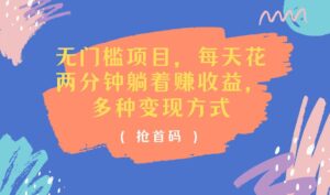 （11647期）无门槛项目，每天花两分钟躺着收益，多种收益方式-创客云联盟