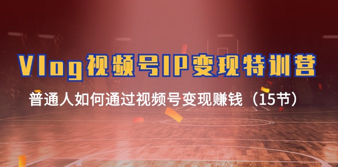 Vlog视频号IP变现特训营，普通人如何通过视频号变现赚钱（15节）-创客云联盟