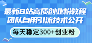 (11661期)最新B站高质创业粉教程,团队自用引流技术公开,每天稳定300+创业粉-创客云联盟