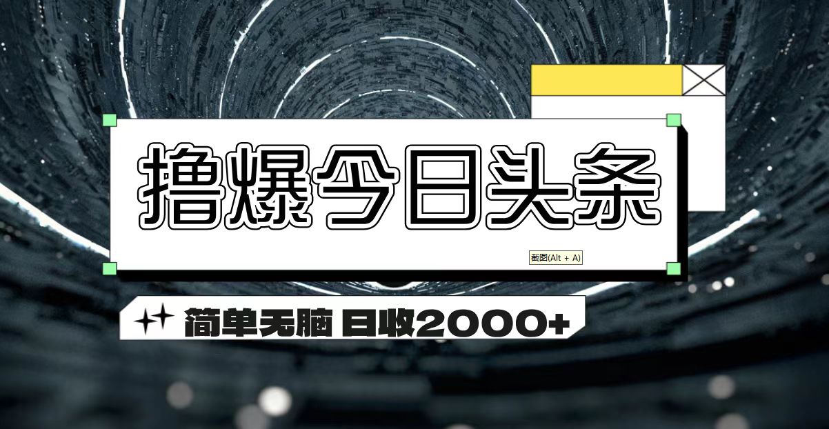 （11665期）撸爆今日头条 简单无脑操作 日收2000+-创客云联盟