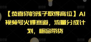 【恭喜你的孩子取得高位】AI视频号火爆赛道，流量分成计划，橱窗带货【揭秘】-创客云联盟
