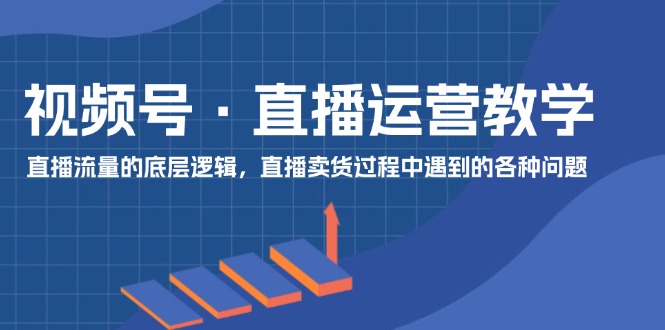 （11687期）视频号 直播运营教学：直播流量的底层逻辑，直播卖货过程中遇到的各种问题-创客云联盟