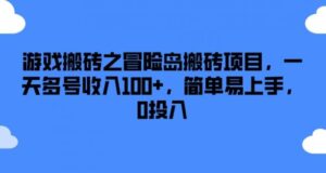 游戏搬砖之冒险岛搬砖项目，一天多号收入100+，简单易上手，0投入【揭秘】-创客云联盟