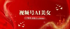 （11693期）视频号AI美女，上手简单，轻松月入30000+-创客云联盟