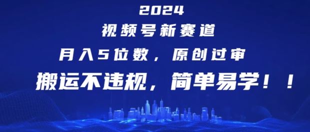 2024视频号新赛道，月入5位数+，原创过审，搬运不违规，简单易学【揭秘】-创客云联盟