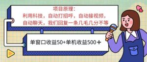 （11722期）ai语聊，单窗口收益50+，单机收益500+，无脑挂机无脑干！！！-创客云联盟