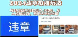 （11743期）2024违章拍照新玩法，推广躺赚+拍照赚钱双模式，日入1000+-创客云联盟