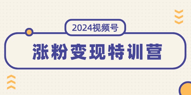 （11779期）2024视频号-涨粉变现特训营：一站式打造稳定视频号涨粉变现模式（10节）-创客云联盟