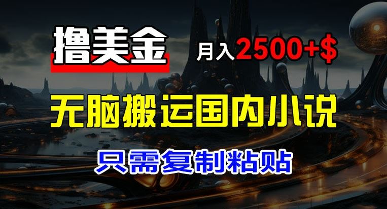 最新撸美金项目，搬运国内小说爽文，只需复制粘贴，稿费月入2500+美金，新手也能快速上手【揭秘】-创客云联盟