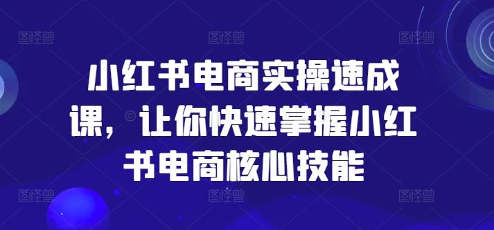 小红书电商实操速成课，让你快速掌握小红书电商核心技能-创客云联盟