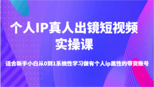 个人IP真人出镜短视频实操课-适合新手小白从0到1系统性学习做有个人ip属性的带货账号-创客云联盟