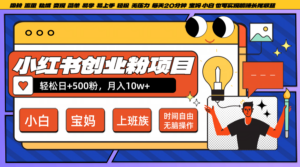 小红书创业粉日+500，月入10W+，无脑操作，每天20分钟-创客云联盟