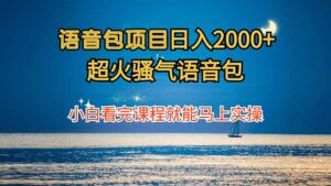 语音包项目 日入2000+ 超火骚气语音包小白看完课程就能马上实操-创客云联盟